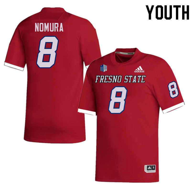 Youth #8 Tuasivi Nomura Fresno State Bulldogs College Football Jerseys Stitched-Red